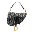 Miniatyrbild 1 av 9: Pre-owned Dior Mini Oblique Canvas Saddle Bag Blue