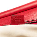 Miniatyrbillede 6 af 10: Pre-owned Gucci Medium GG Marmont Grained Leather Top Handle Satchel Red