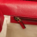 Miniatyrbillede 10 af 10: Pre-owned Gucci Medium GG Marmont Grained Leather Top Handle Satchel Red