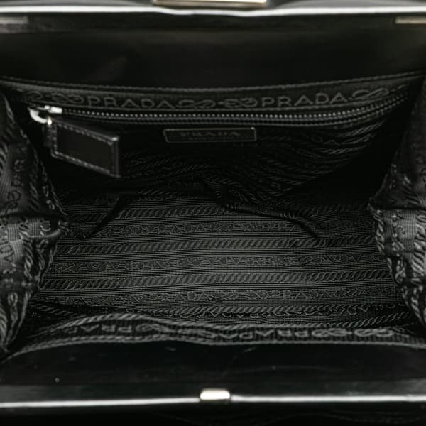 Pre-owned Prada Spazzolato Frame Handbag Black