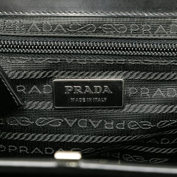 Pre-owned Prada Spazzolato Frame Handbag Black