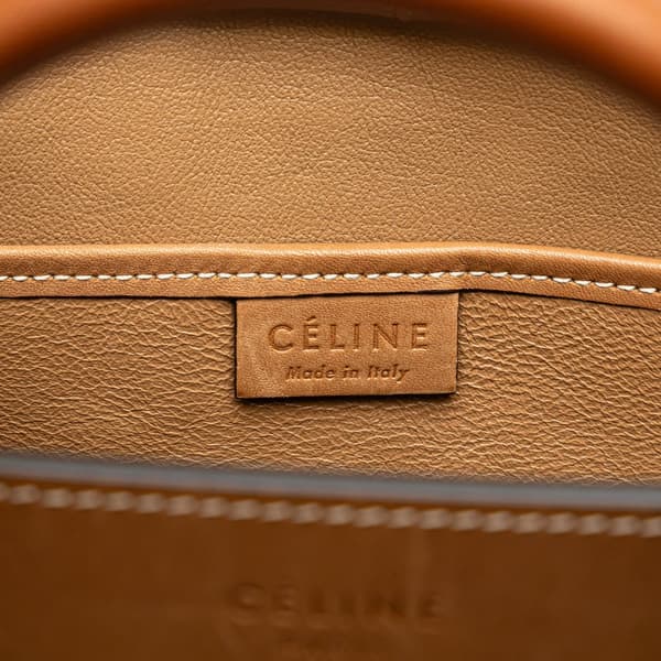 Pre-owned Celine Nano Tricolor Leather Luggage Tote Brown