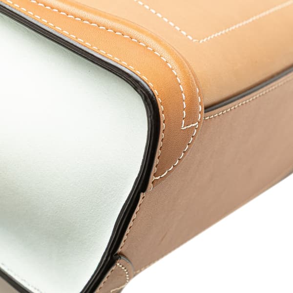 Pre-owned Celine Nano Tricolor Leather Luggage Tote Brown