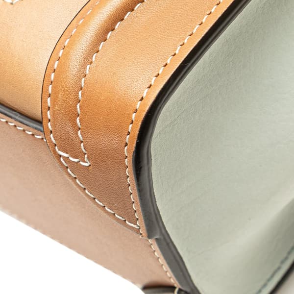 Pre-owned Celine Nano Tricolor Leather Luggage Tote Brown