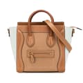 Miniatyrbillede 1 af 9: Pre-owned Celine Nano Tricolor Leather Luggage Tote Brown