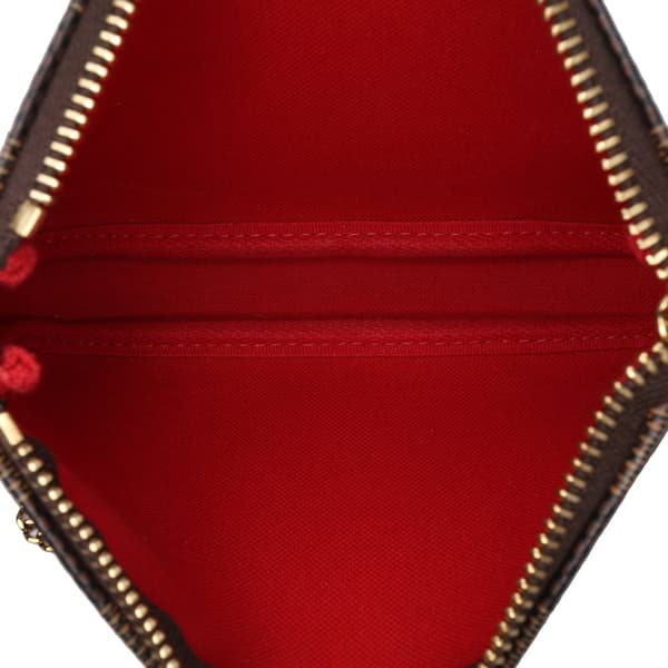 Pre-owned Louis Vuitton Damier Ebene Mini Pochette Accessoires Brown