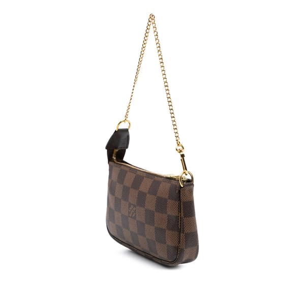 Pre-owned Louis Vuitton Damier Ebene Mini Pochette Accessoires Brown