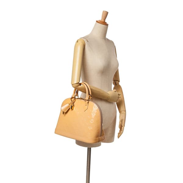 Pre-owned Louis Vuitton Monogram Vernis Alma PM Brown