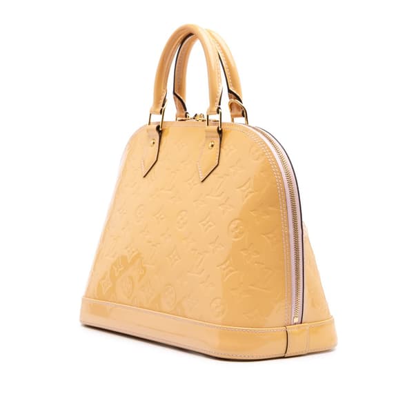 Pre-owned Louis Vuitton Monogram Vernis Alma PM Brown