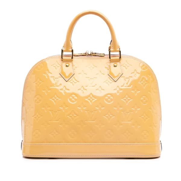Pre-owned Louis Vuitton Monogram Vernis Alma PM Brown