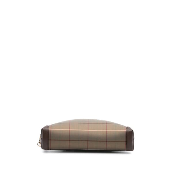 Pre-owned Burberry Vintage Check Canvas Satchel Brown