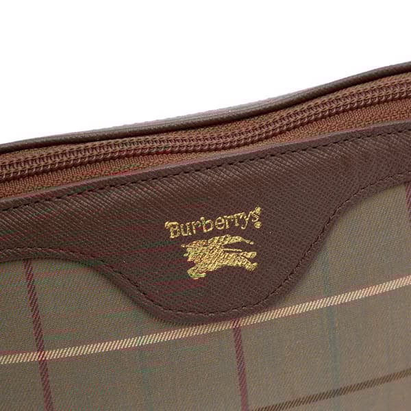 Pre-owned Burberry Vintage Check Canvas Satchel Brown