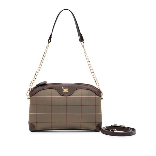 Pre-owned Burberry Vintage Check Canvas Satchel Brown