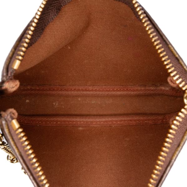 Pre-owned Louis Vuitton Monogram Mini Pochette Accessoires Brown