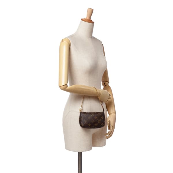 Pre-owned Louis Vuitton Monogram Mini Pochette Accessoires Brown