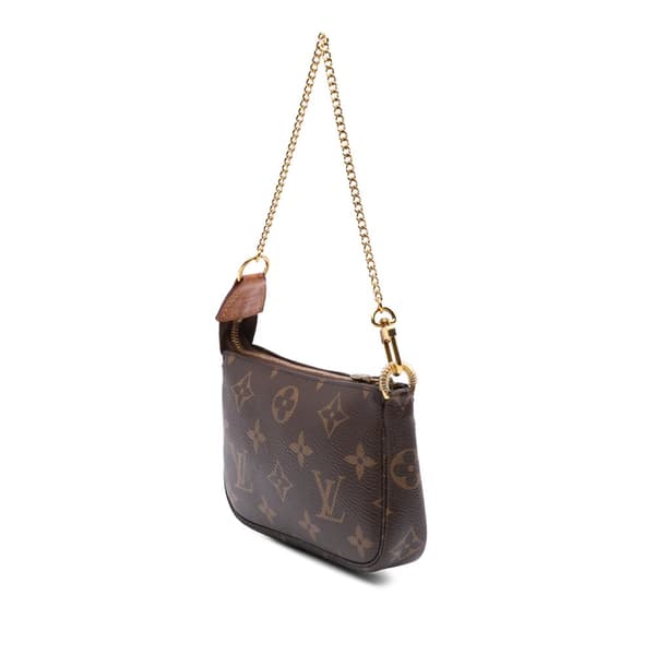Pre-owned Louis Vuitton Monogram Mini Pochette Accessoires Brown