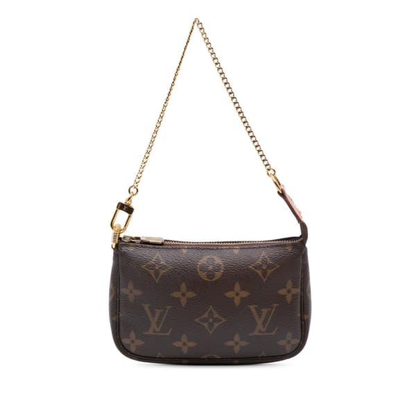 Pre-owned Louis Vuitton Monogram Mini Pochette Accessoires Brown