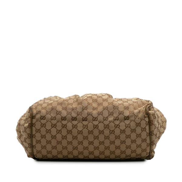 Pre-owned Gucci GG Canvas Sukey Satchel Brown
