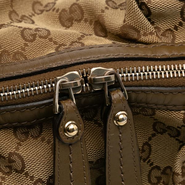 Pre-owned Gucci GG Canvas Sukey Satchel Brown