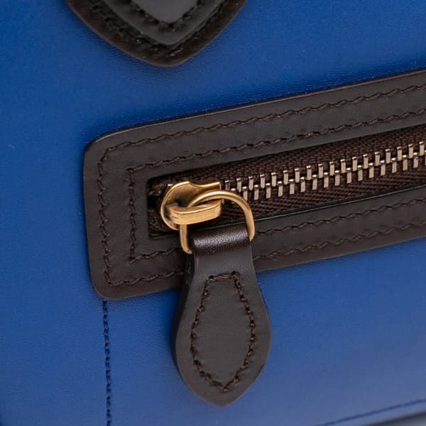Pre-owned Celine Nano Tricolor Leather Luggage Tote Blue