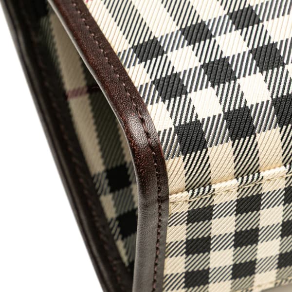 Pre-owned Burberry House Check Canvas Handbag Brown