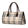 Miniatyrbilde 2 av 10: Pre-owned Burberry House Check Canvas Handbag Brown