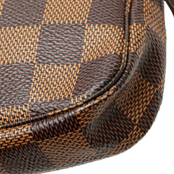 Pre-owned Louis Vuitton Damier Ebene Mini Pochette Accessoires Brown