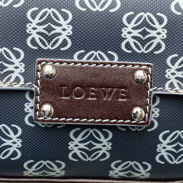 Pre-owned LOEWE Anagram Coated Canvas Handbag Blue