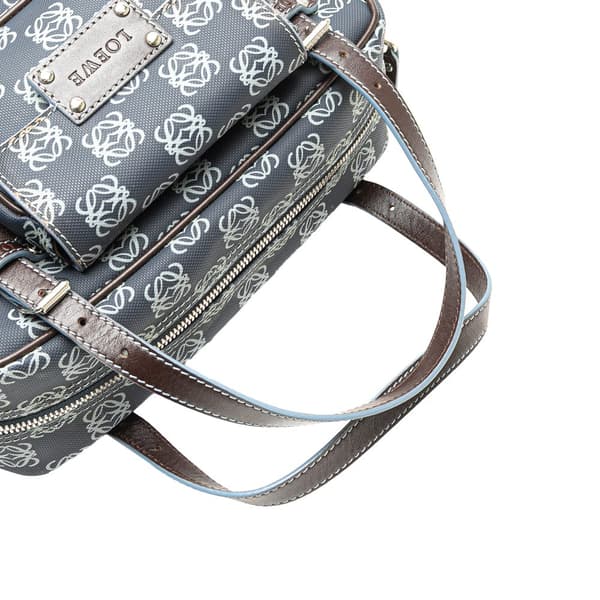 Pre-owned LOEWE Anagram Coated Canvas Handbag Blue