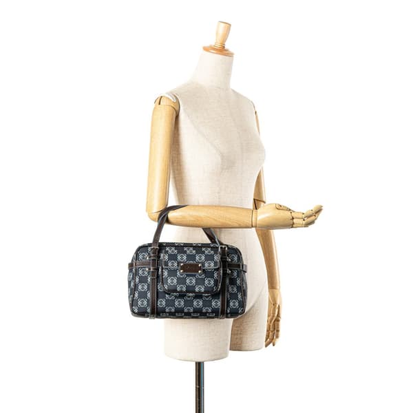 Pre-owned LOEWE Anagram Coated Canvas Handbag Blue