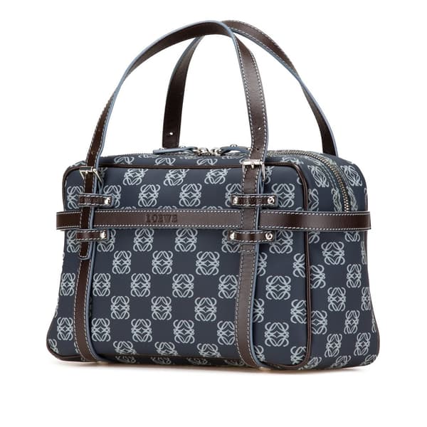 Pre-owned LOEWE Anagram Coated Canvas Handbag Blue