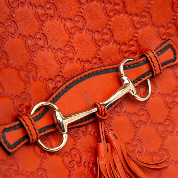 Pre-owned Gucci Medium Guccissima Emily Satchel Orange