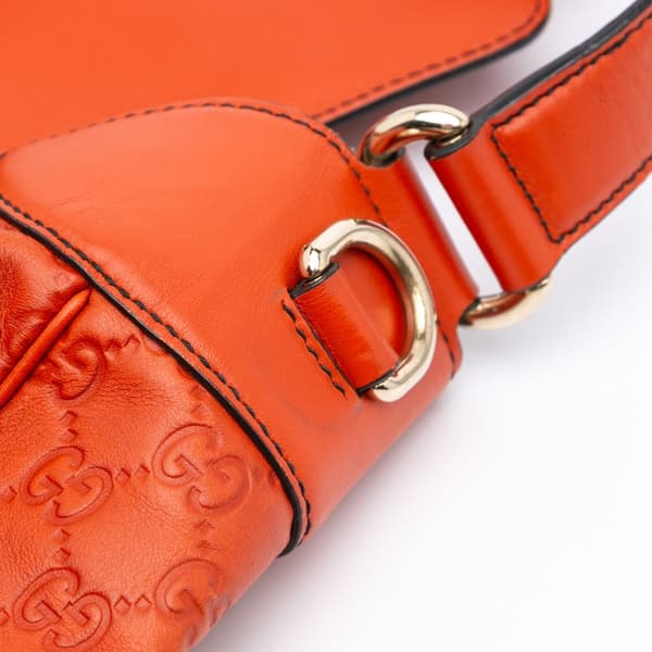 Pre-owned Gucci Medium Guccissima Emily Satchel Orange