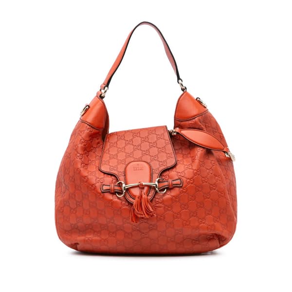 Pre-owned Gucci Medium Guccissima Emily Satchel Orange