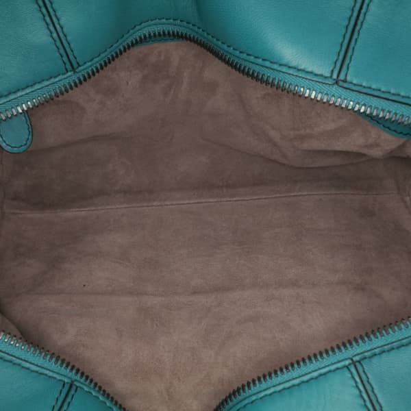Pre-owned Bottega Veneta Nappa Intrecciato Monaco Bag Blue