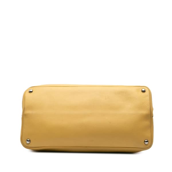 Pre-owned Prada Large City Calf Double Satchel Yellow