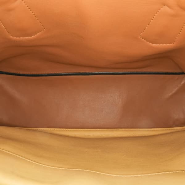 Pre-owned Prada Large City Calf Double Satchel Yellow