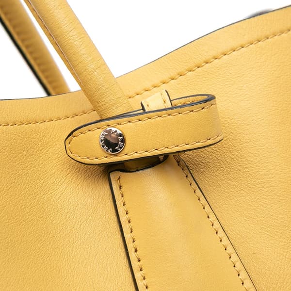 Pre-owned Prada Large City Calf Double Satchel Yellow