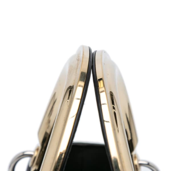 Pre-owned Dior Medium Calfskin Patch Embellished Lady Dior Black