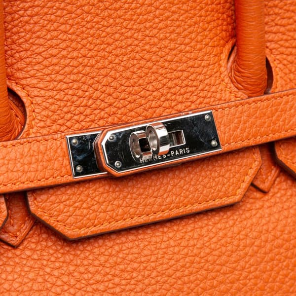 Pre-owned Hermès Togo Birkin Retourne 35 Orange