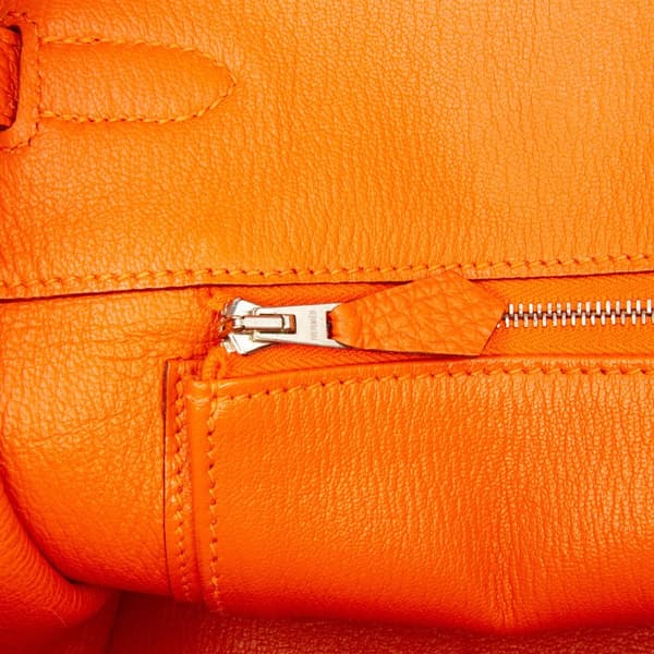 Pre-owned Hermès Togo Birkin Retourne 35 Orange