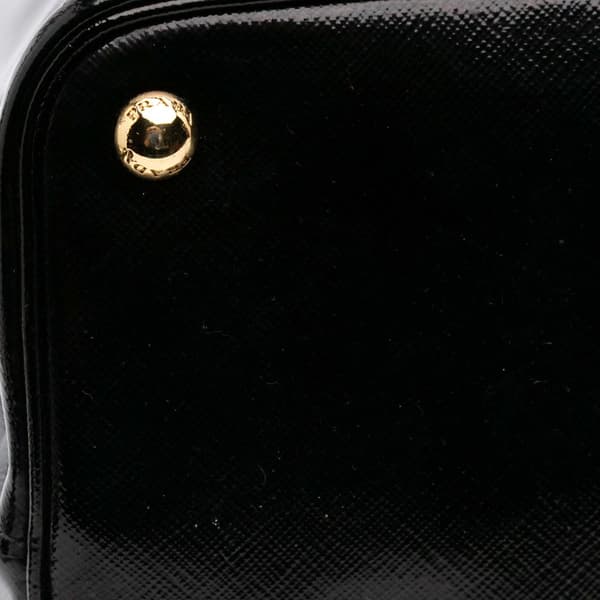 Pre-owned Prada Medium Saffiano Vernice Double Satchel Black