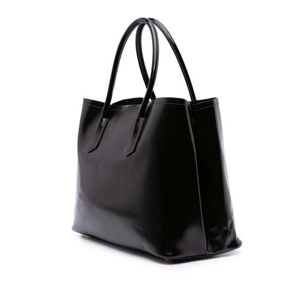 Pre-owned Prada Medium Saffiano Vernice Double Satchel Black