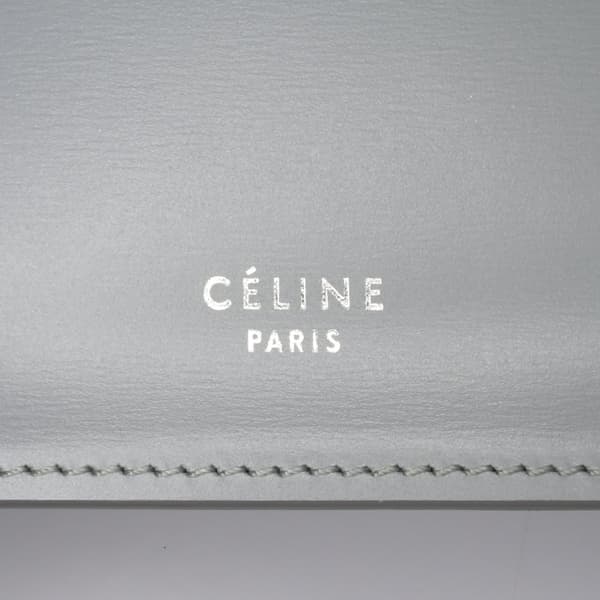 Pre-owned Celine Medium Calfskin Clasp Handbag Gray