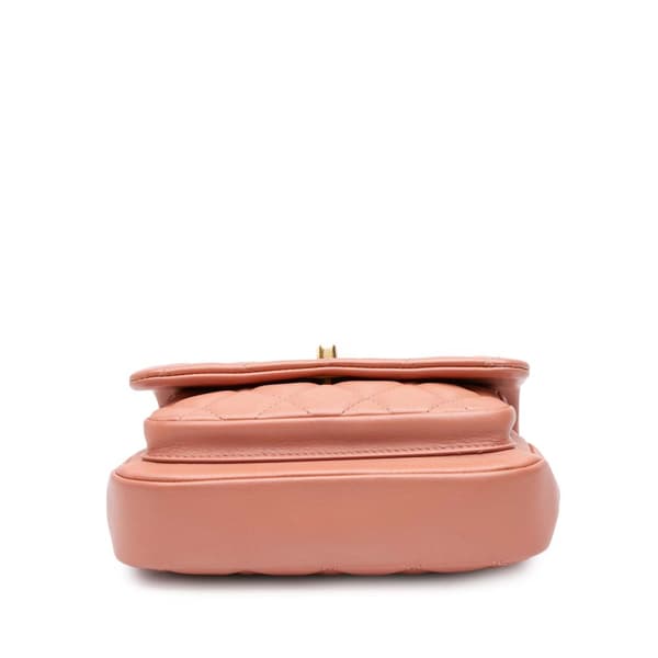 Pre-owned Chanel Mini Lambskin Business Affinity Top Handle Bag Pink