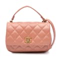 Miniatyrbillede 1 af 9: Pre-owned Chanel Mini Lambskin Business Affinity Top Handle Bag Pink