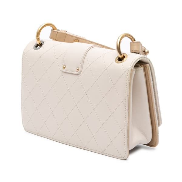 Pre-owned Chanel CC Stitched Calfskin Chain Flap White