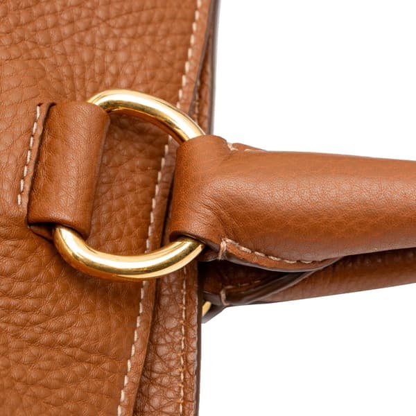 Pre-owned Prada Vitello Daino Open Convertible Tote Brown