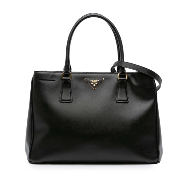 Pre-owned Prada Medium Saffiano Lux Galleria Satchel Black