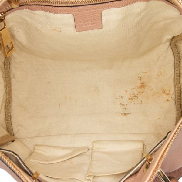 Pre-owned Gucci Calfskin Bamboo Shopper Boston Bag Pink